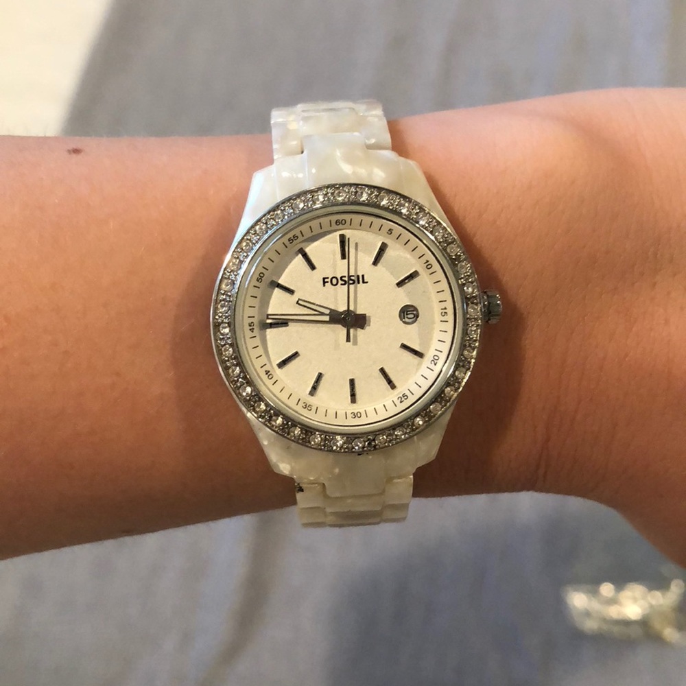 Fossil small face opal watch